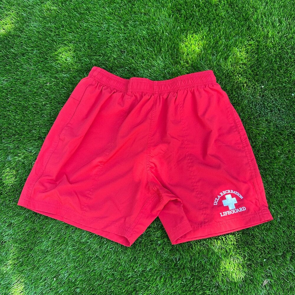 UCLA Lifeguard Swim Shorts - Red - Size Medium